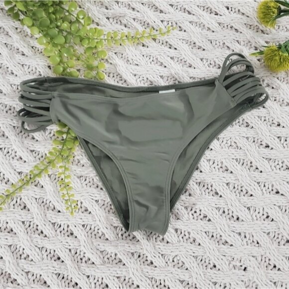 Hollister Swim- Scrunch Butt Strappy Bikini Bottom - Sage Green - Picture 4 of 7